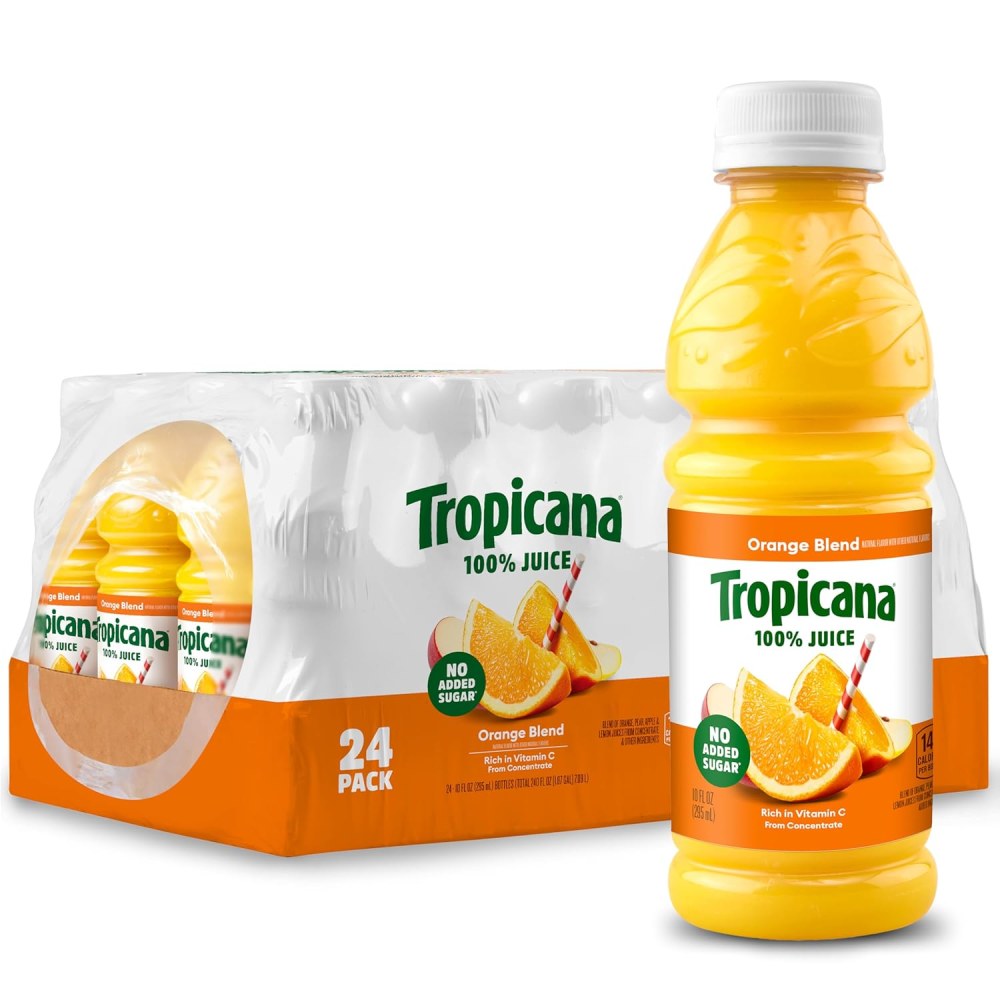 Tropicana Fruit Juice, Orange Fluorescent, 10 Oz, Pack Of 24 Bottles MPN:QUA20686