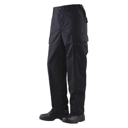 Men's Military Pants, XL, Black, 35% Cotton, 65% Polyester MPN:1324