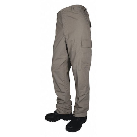 Men's Military Pants, 28, Khaki, 35% Cotton, 65% Polyester MPN:1829
