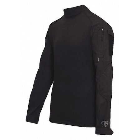 Tactical Polo Shirt, Hook-and-Loop, Pullover, Zipper, 0 Pocket(s), Black, XL MPN:2552