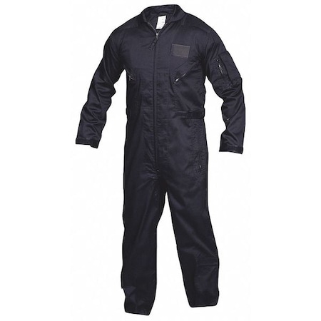 Flight Suit, 65% Polyester/35% Cotton Twill, 6.5 oz Fabric Weight, 32 in Inseam, Navy, XL Regular MPN:2651