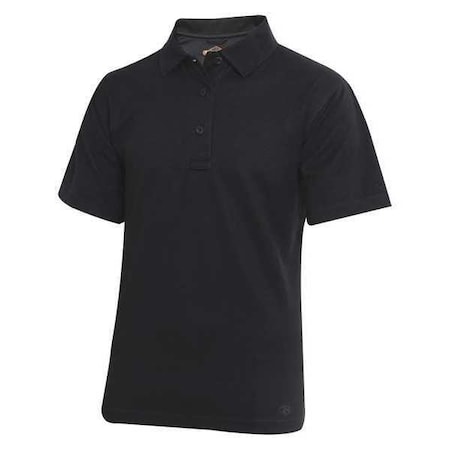 Men's Tactical Polo Shirt, 40% Polyester, 60% Cotton, Button Front, 0 Pocket(s), Black, L MPN:4328