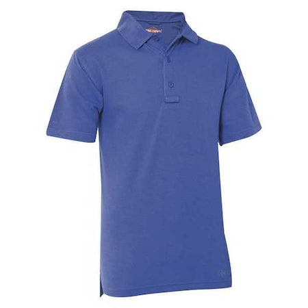 Men's Tactical Polo Shirt, 40% Polyester, 60% Cotton, Button Front, 0 Pocket(s), Royal Blue, L MPN:4330