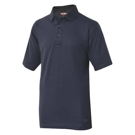 Men's Tactical Polo Shirt, 40% Polyester, 60% Cotton, Button Front, 0 Pocket(s), Navy, L MPN:4331