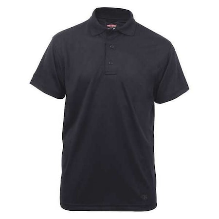 Men's Tactical Polo Shirt, 100% Polyester Jersey Knit, Button Front, 0 Pocket(s), Black, S MPN:4336