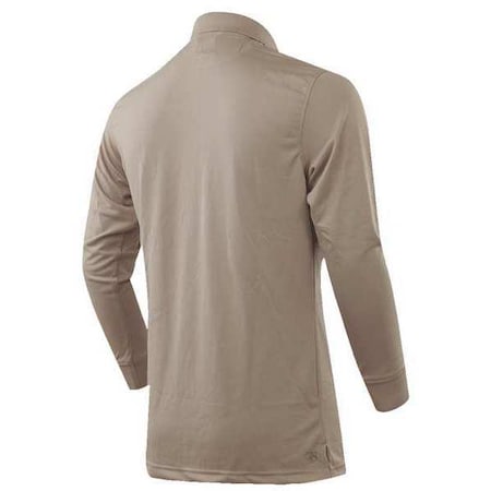 Women's Tactical Polo Shirt, 100% Polyester Jersey Knit, Button Front, 0 Pocket(s), Tan, 2XL MPN:4487