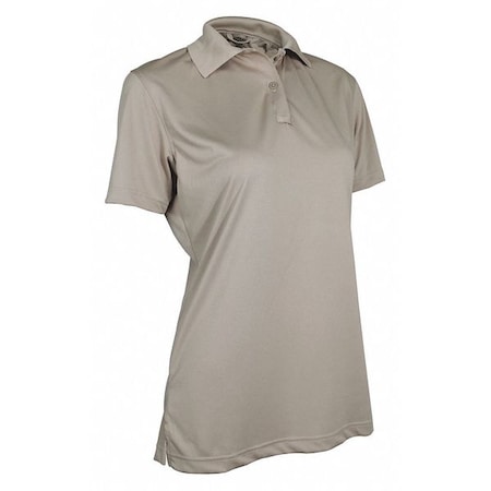 Women's Tactical Polo Shirt, 100% Polyester Jersey Knit, Button Front, 0 Pocket(s), Tan, M MPN:4517