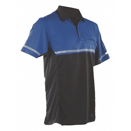 Tactical Polo Shirt, 100% Polyester, Button, 1 Pocket(s), Royal Blue, 4XL MPN:4550