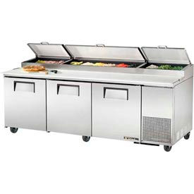 True® Pizza Prep 33 - 41°F Pan Rail - 93-1/4