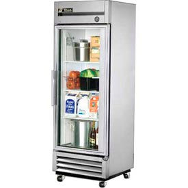 True® T-Series Reach In Refrigerator 19 Cu. Ft. Stainless Steel Glass Swing Door T-19G-HC-FGD01