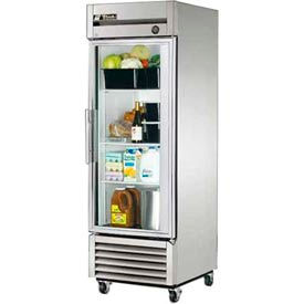 True® T-Series Reach In Refrigerator 23 Cu. Ft. Stainless Steel Glass Swing Door T-23G-HC-FGD01