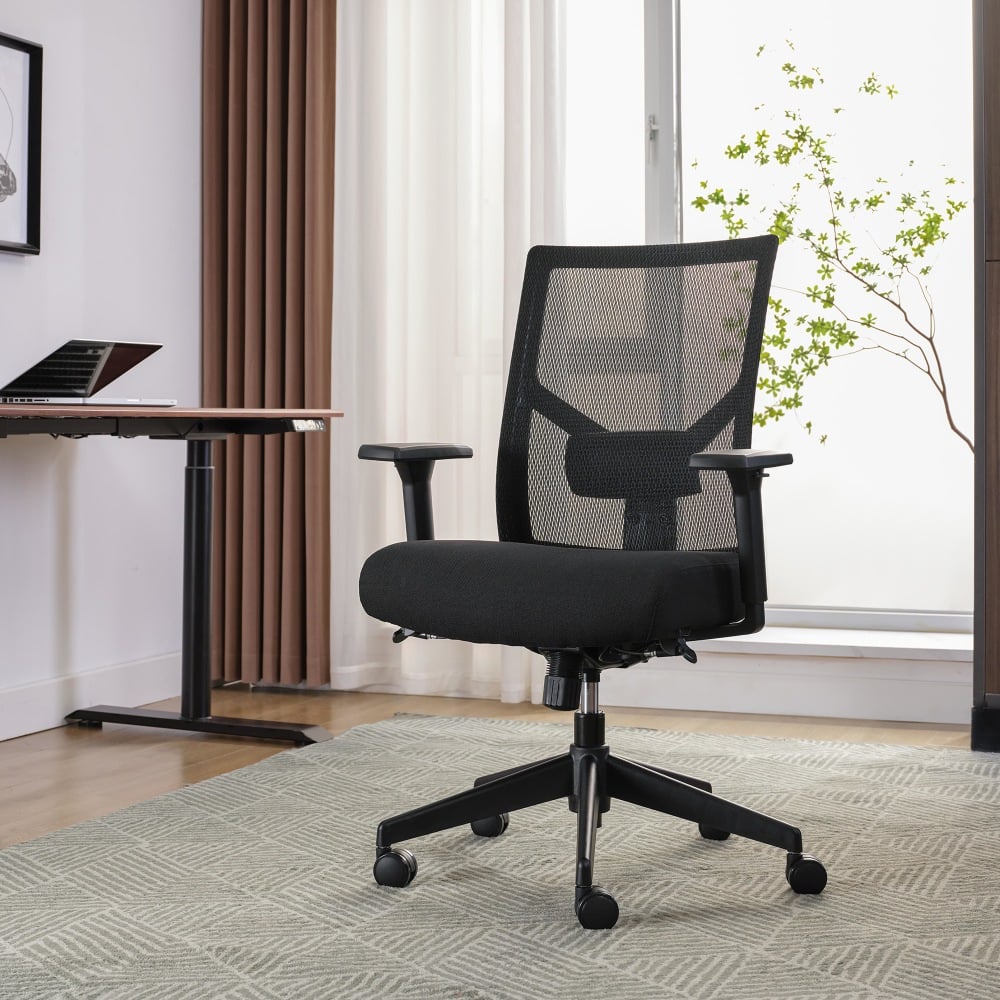 Serta Commercial Eco-2000 Ergonomic Mesh Mid-Back Task Chair, 43% Recycled, Black MPN:52308-BLK