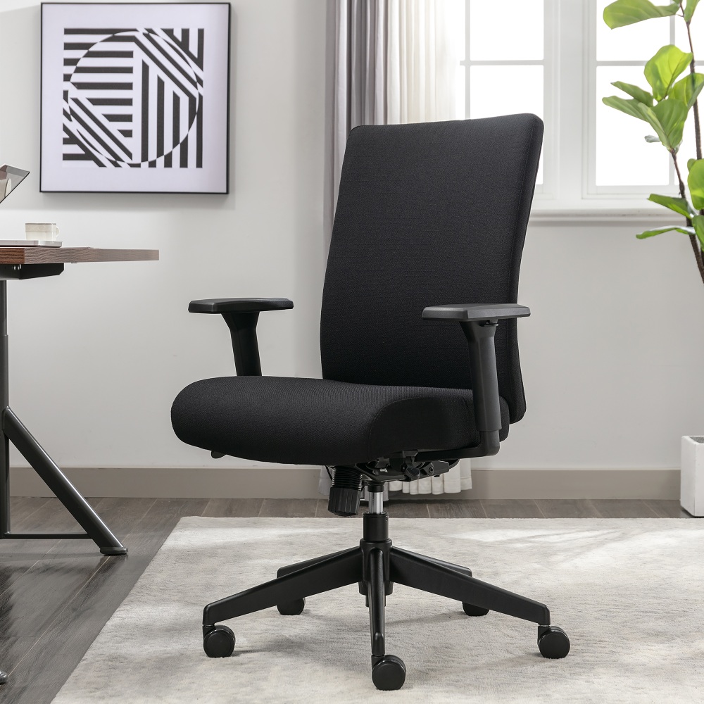 Serta Commercial Eco-2000 Ergonomic Fabric Mid-Back Task Chair, Black MPN:52309-BLK