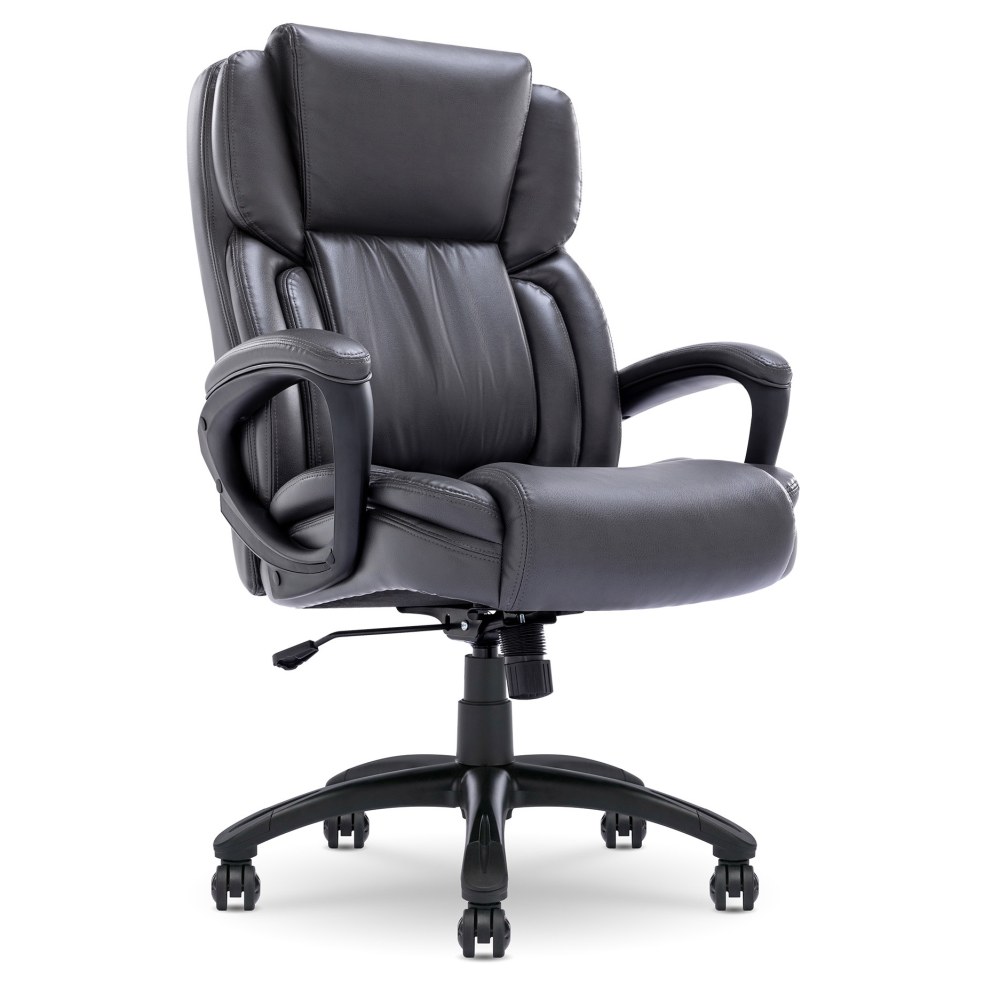 Serta Garret - Chair - executive - ergonomic - armrests - ring-shaped - tilt - swivel - bonded leather - space gray MPN:43520F