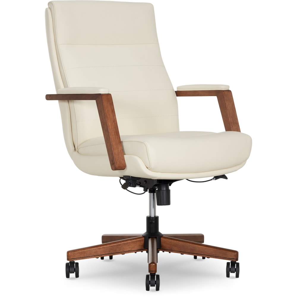 Thomasville Fendley Ergonomic Faux Leather Mid-Back Office Chair, Cream MPN:52640-CRM
