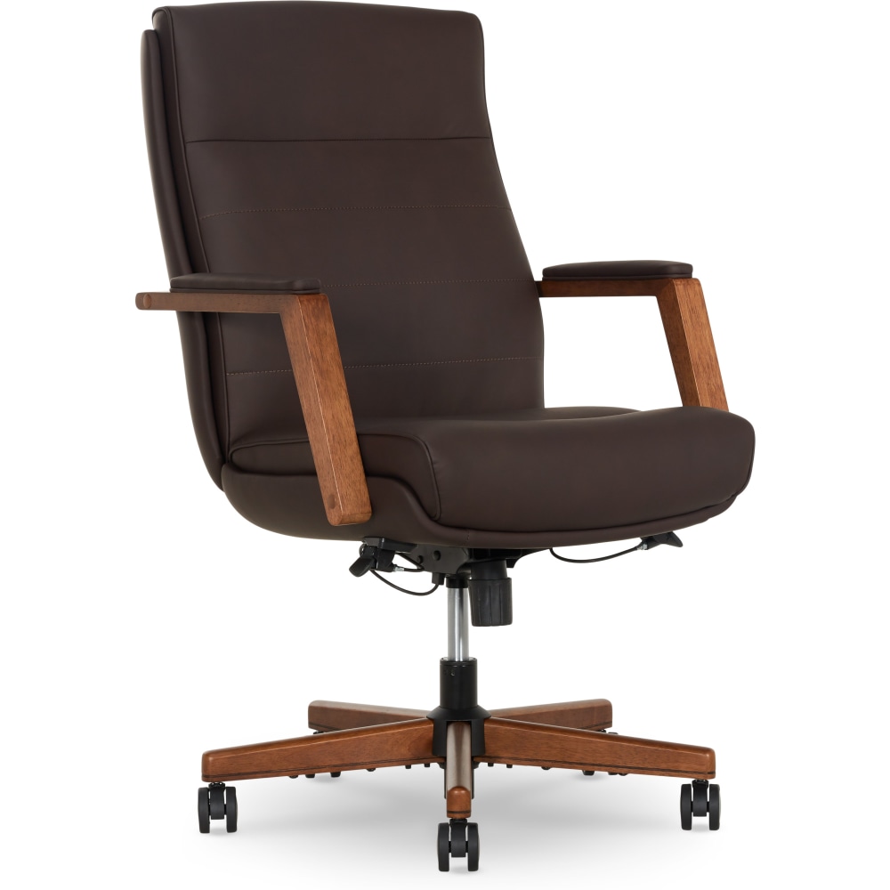 Thomasville Fendley Ergonomic Faux Leather Mid-Back Office Chair, Dark Brown MPN:52640-DBRN