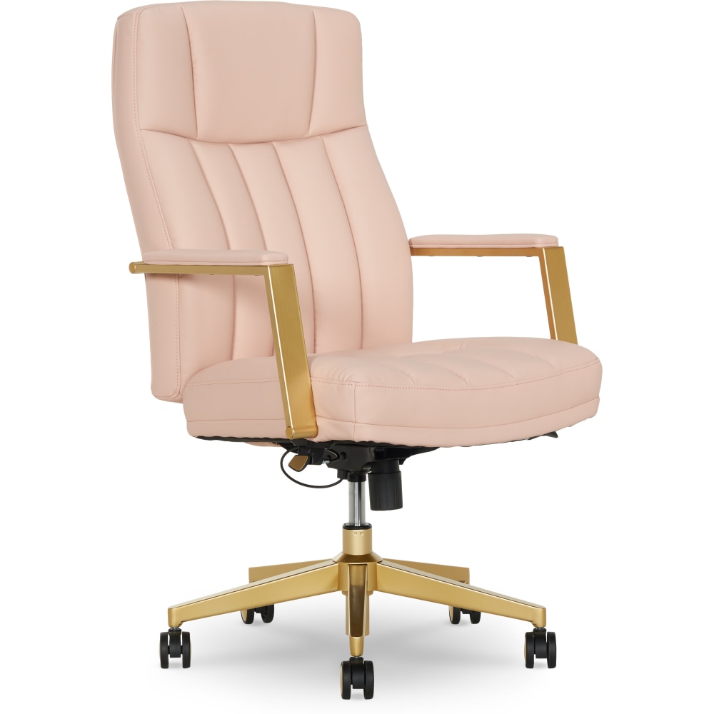 Thomasville Lyndale Ergonomic Faux Leather Mid-Back Office Chair, Blush MPN:52643-BLSH