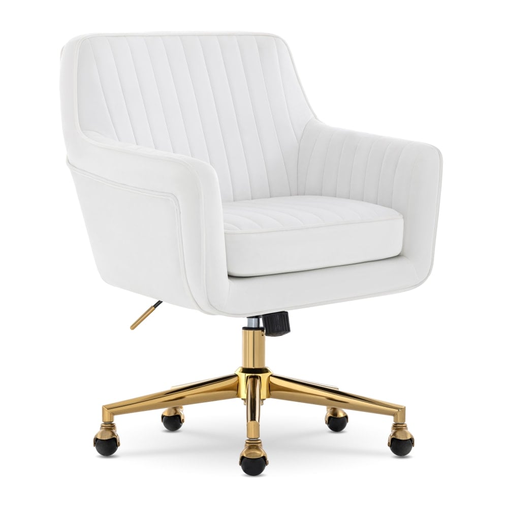 Serta Ashleigh Ergonomic Fabric Mid-Back Modern Office Chair, White MPN:CCHR10017A