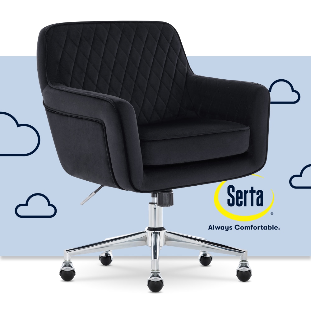 Serta Ashleigh Ergonomic Fabric Mid-Back Modern Office Chair, Black, CCHR10018B MPN:CCHR10018B