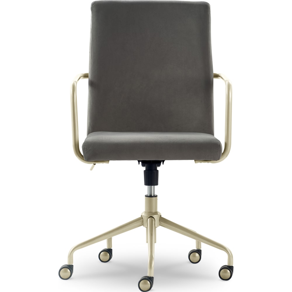 Elle Decor Giselle Modern Ergonomic Fabric Mid-Back Home Office Desk Chair, Light Gray/Gold MPN:CHR10058B