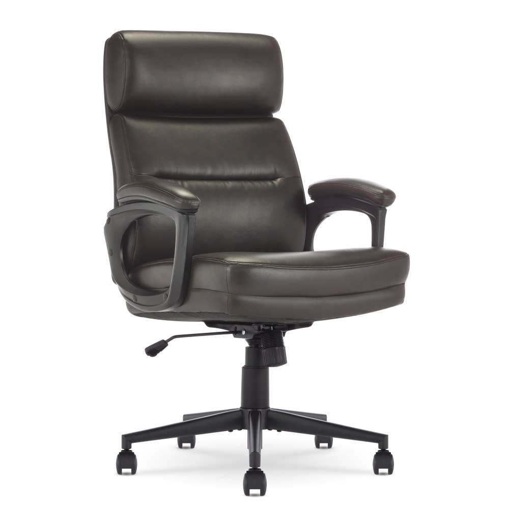 Serta Comfort Ergonomic Bonded Leather Mid-Back Executive Office Chair, Brown MPN:CHR10130B