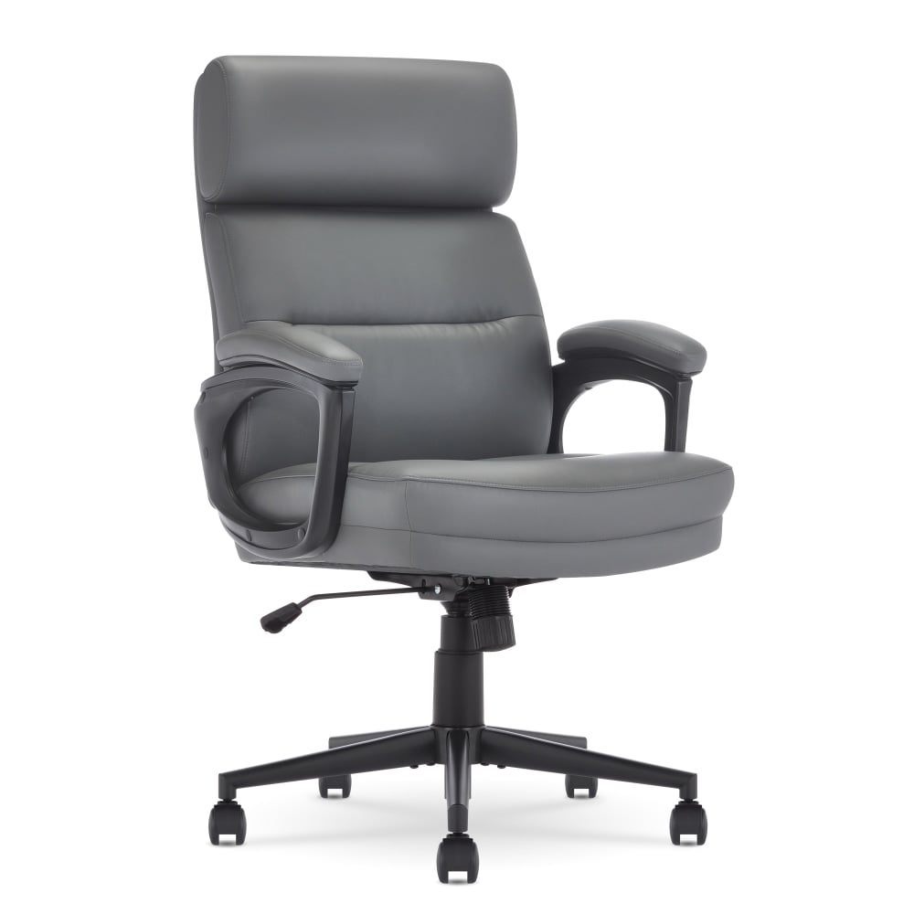 Serta Comfort Series Ergonomic Bonded Leather Mid-Back Executive Office Chair, Gray MPN:CHR10130C
