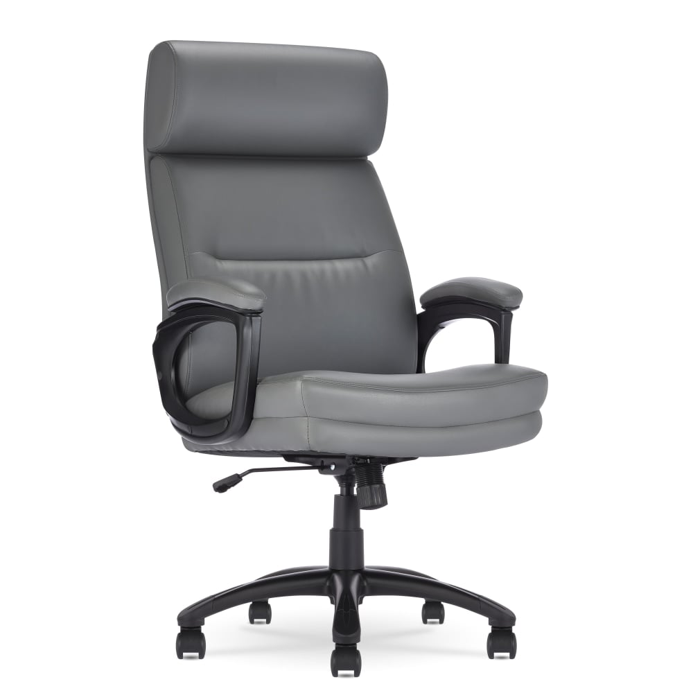 Serta Comfort Ergonomic Bonded Leather Mid-Back Big & Tall Executive Office Chair, Gray MPN:CHR10131C