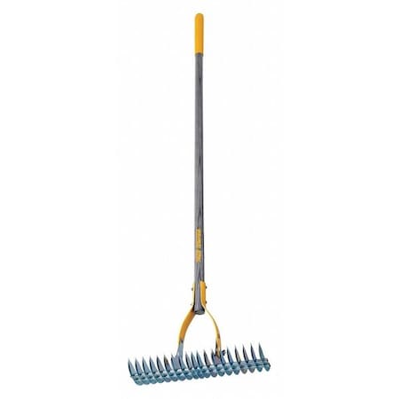 14-1/4 in Steel Thatching Rake, 19 Tines, 54 in L Wood Handle MPN:29140GR