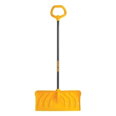 Snow Pusher 24IN Yel w/Ows Blk Stl Hdl Kd MPN:1635000