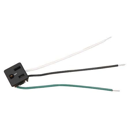 Straight Blade Receptacle, 15 A, 125V AC, Black MPN:801229