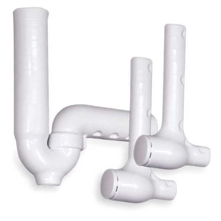 P-Trap & Two Valve Covers, 1-1/4 in & 1-1/2 in Pipe Size, Vinyl, White, 3 PCS MPN:82193