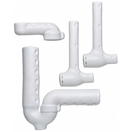 P-Trap Pipe Cover, 1-1/4 in & 1-/1/2 in Nominal Pipe Size, PVC, White MPN:82194