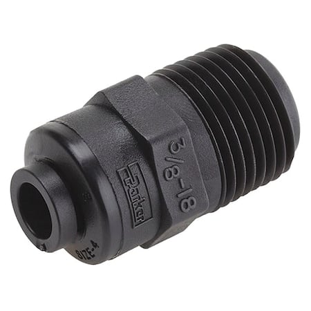 Push-Fit Adapter Fitting, 1/4 in Tube Size, PVDF, Black MPN:FB4MC6-HBLK