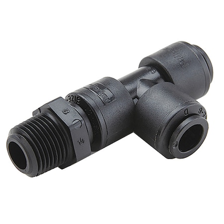 Push-Fit Tee Fitting, 1/4 in Tube Size, PVDF, Black MPN:FB4MRS4-HBLK