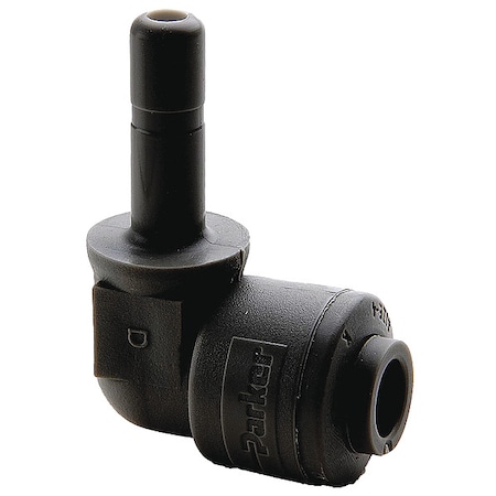 Push-Fit Elbow Fitting, 3/8 in Tube Size, PVDF, Black MPN:FB4TEU4-HBLK