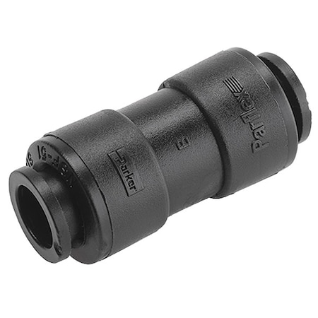 Push-Fit Union Fitting, 1/4 in Tube Size, PVDF, Black MPN:FB4UC4-HBLK