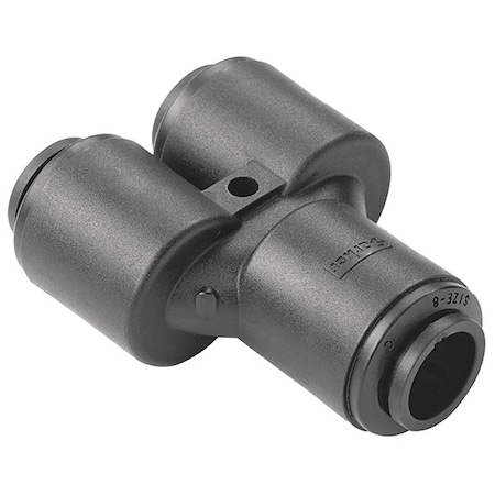 Push-Fit Wye Fitting, 3/8 in Tube Size, PVDF, Black MPN:FB6WY4-HBLK