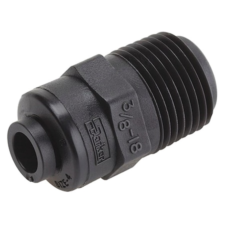 Push-Fit Adapter Fitting, 1/2 in Tube Size, PVDF, Black MPN:FB8MC8-HBLK