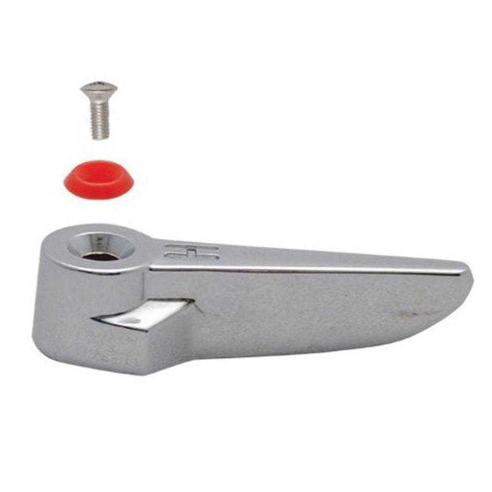 T&S Brass Hot Faucet Handle, 5/8inH x 1inW x 2-1/4inD, Silver MPN:001637-45M50