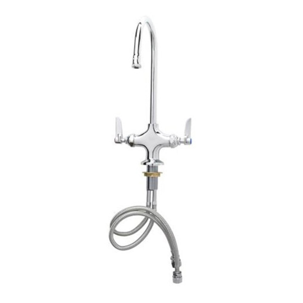 T&S Brass Double Pantry Faucet, 13-1/2inH x 7-7/16inW x 5-3/4inD, Chrome MPN:B-0300-M