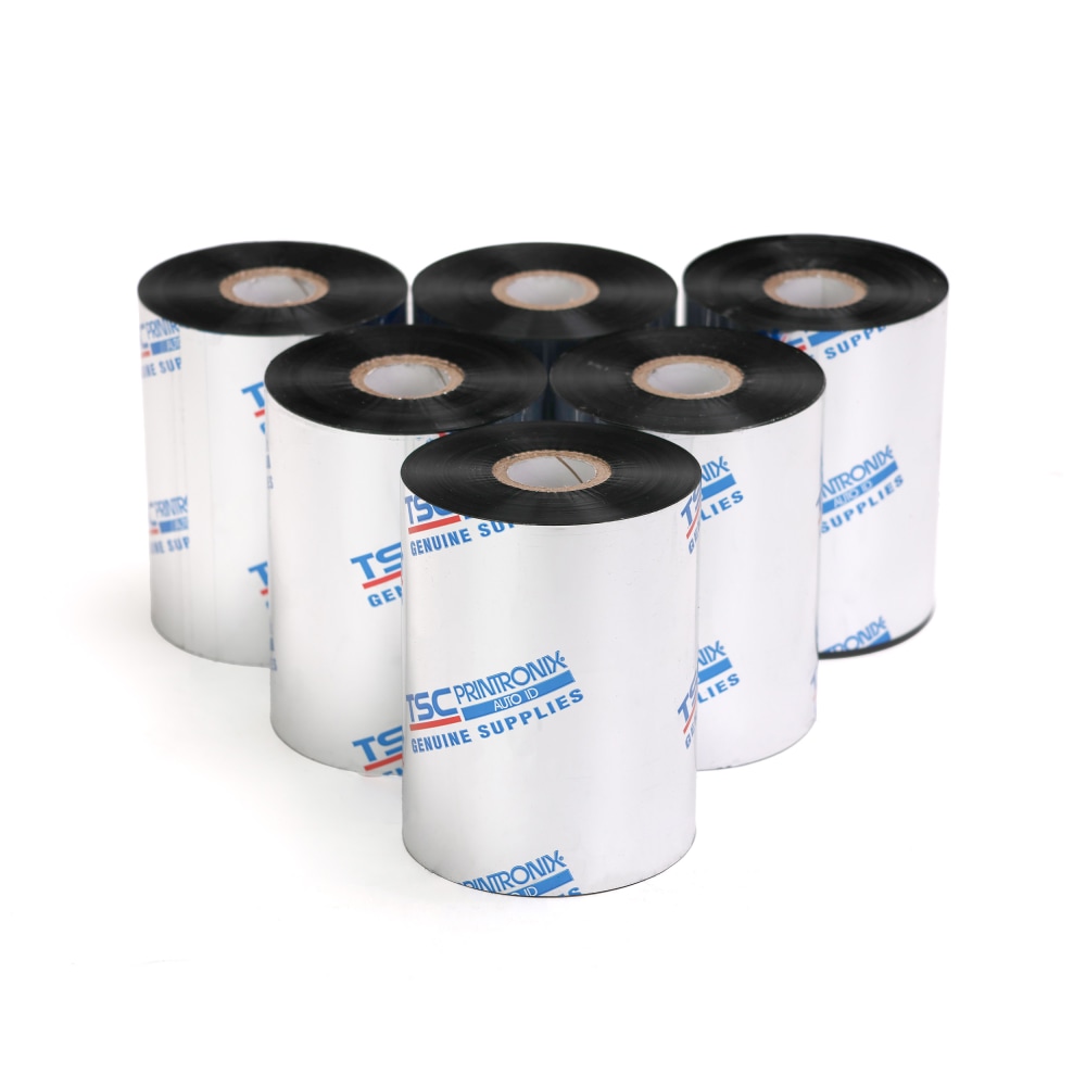 TSC Printronix Auto ID 8300-PWX Thermal Transfer 4-3/8inW x 2051L Black Ribbons, Pack Of 6 Rolls MPN:P140285-001