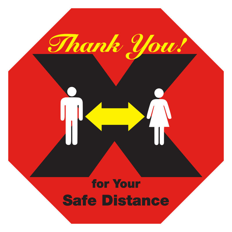 Alliance X Marks The Spot Social Distancing Floor Decals, Octagon, 8-1/2in, Red, Pack Of 25 Decals MPN:667006