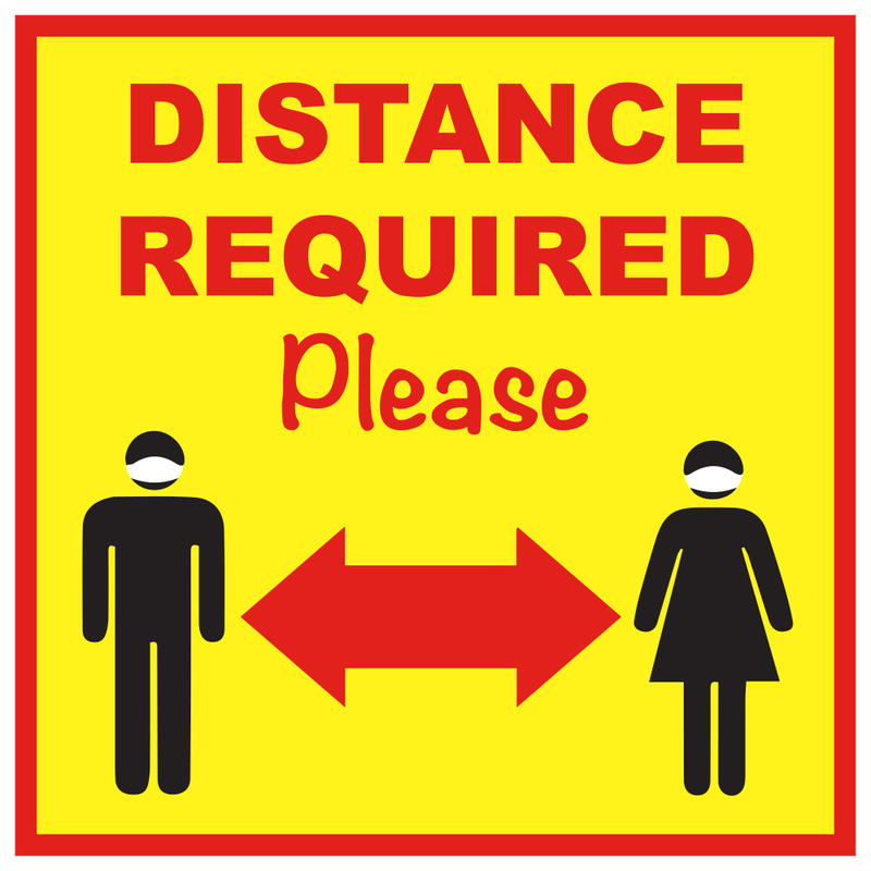 Alliance Social Distance Floor Graphics, 12in, Yellow, Distance Required, Set Of 25 Graphics MPN:667013