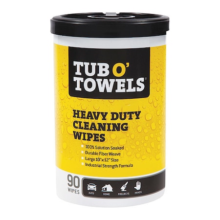 Cleaning Wipes, Hvy-Duty, 90 Count Canistr MPN:TW90