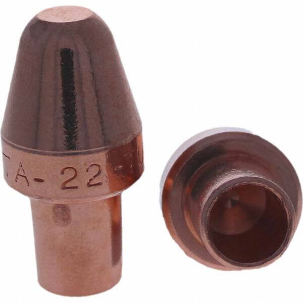 Spot Welder Tips; Tip Type: Male Cap A Nose (Pointed) ; Material: RWMA Class 2 - C18200 ; Overall Length: 1.25 in ; For Use With.: 5RW Cap Taper Electrode Holder ; Tip Diameter Inch: 0.625 in ; UNSPSC Code: 23271711 MPN:112-0022