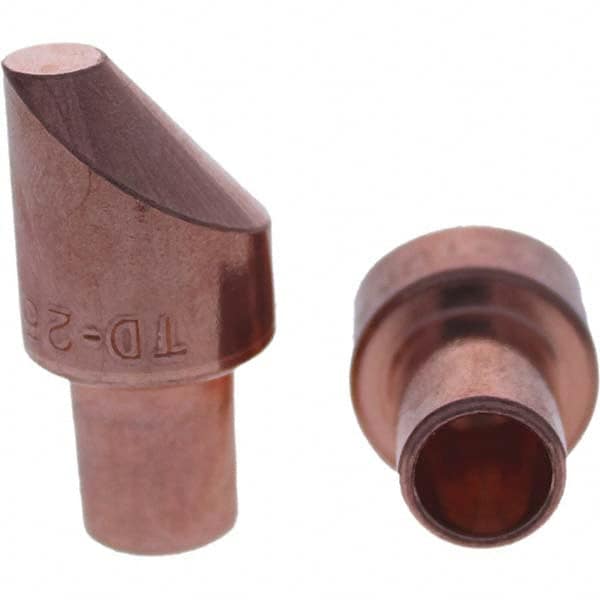 Spot Welder Tips; Tip Type: Male Cap D Nose (Offset) ; Material: RWMA Class 2 - C18200 ; Overall Length: 1.25 in ; For Use With.: 5RW Cap Taper Electrode Holder ; Tip Diameter Inch: 0.625 in ; UNSPSC Code: 23271711 MPN:118-0025