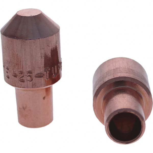 Spot Welder Tips; Tip Type: Male Cap E Nose (Truncated) ; Material: RWMA Class 2 - C18200 ; Overall Length: 1.25 in ; For Use With.: 5RW Cap Taper Electrode Holder ; Tip Diameter Inch: 0.625 in ; UNSPSC Code: 23271711 MPN:119-0025