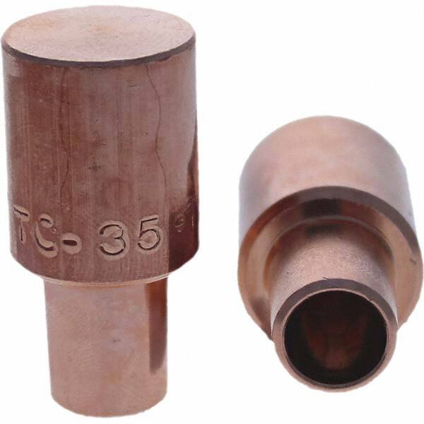 Spot Welder Tips; Tip Type: Male Cap C Nose (Flat) ; Material: RWMA Class 3 - C18000 ; Overall Length: 1.25 in ; For Use With.: 5RW Cap Taper Electrode Holder ; Tip Diameter Inch: 0.625 in ; UNSPSC Code: 23271711 MPN:122-3035