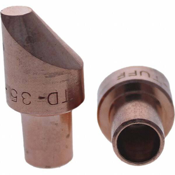 Spot Welder Tips; Tip Type: Male Cap D Nose (Offset) ; Material: RWMA Class 3 - C18000 ; Overall Length: 1.25 in ; For Use With.: 5RW Cap Taper Electrode Holder ; Tip Diameter Inch: 0.625 in ; UNSPSC Code: 23271711 MPN:122-4035