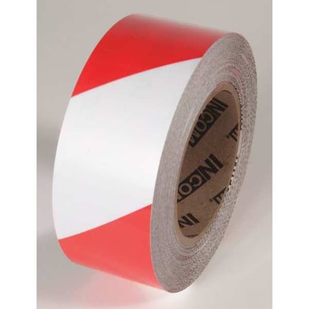 Tuff Mark Ultra Durable Floor Marking Tape Polyester Over Lamination Red/White, 2